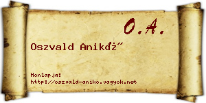 Oszvald Anikó névjegykártya